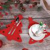 12Pcs Christmas Tree Shaped Felt Cutlery Mats With Stars Decor Durable For Home Christmas Festive Party Table Decor Accessories