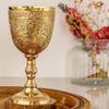 Brass Wine Goblets | for Serving Champagne, red Wine, or Other Beverages | Embossed Design Set of 2 with Valvet Gift Box