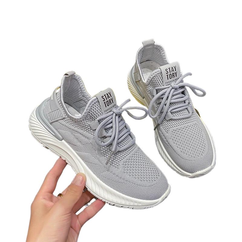 Womens Sneakers Breathable Casual Women Socks Shoes Lace Up Ladies Flats Female Spring Vulcanized Running Zapatillas De Mujer