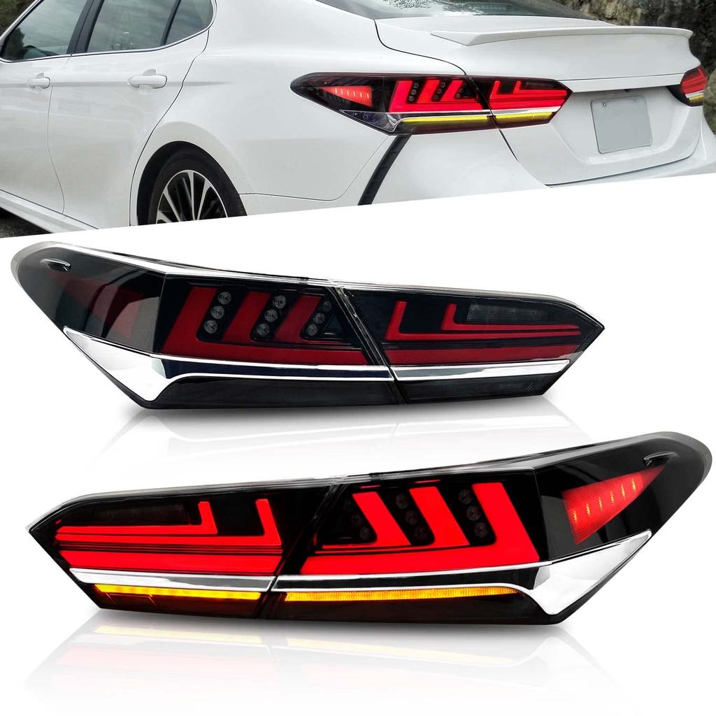 Toyota Camry 10th Generation 70 Series Tail Tail Light All Flowing Turn FOR TOYOTA CAMRY TAIL Black Lamp, LED, Signal, LIGHT, 2017-2023,