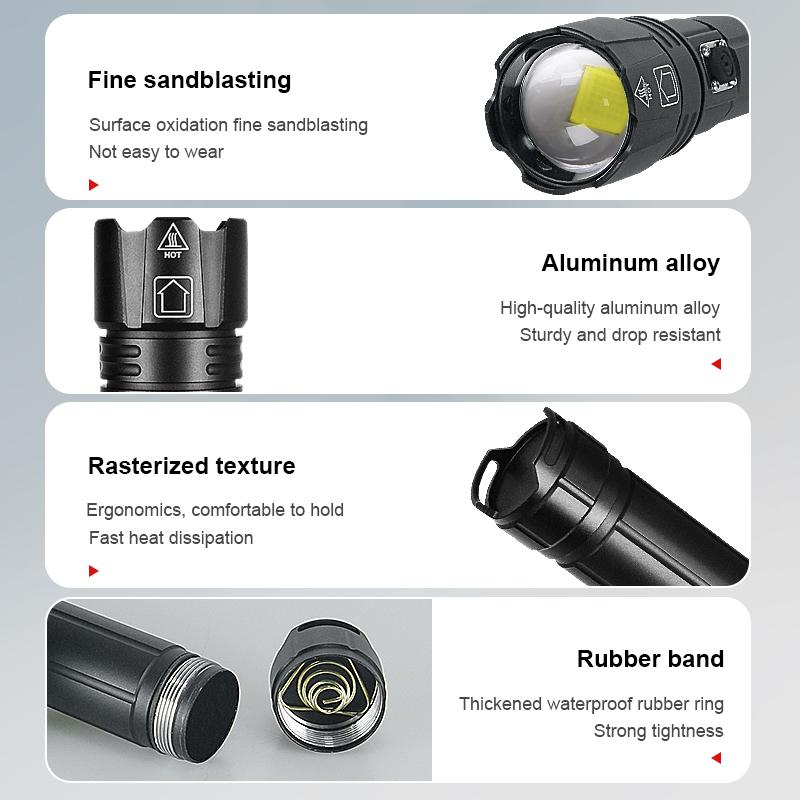 Leistungsstarke XHP360 LED Taschenlampe Hochenergie-Taschenlampe 150000LM Wasserdichte Lichter Wiederaufladbare Lampe Überlegene Laterne