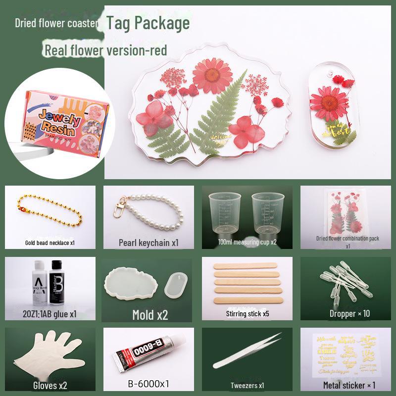DIY Dried Flower Coaster Kit: Embossed Glue Gift Set for Teacher's Day