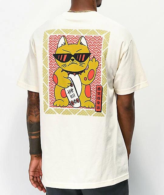 Zumiez ALab Feline Lucky Cream Cool Tee Shirt New XL
