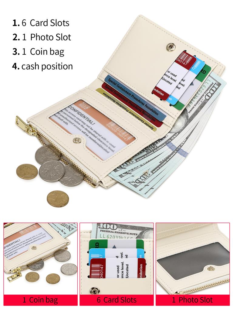 Minimalistisk Damplånbok PU-läder Vikbar Kortplats Pengapåse Mode ID-fönster Visitkortshållare KrokodilmönsterNollPlånbok