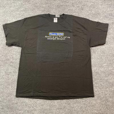 Vintage 2004 Thanks Mom Sarcasm Dark Humor Shirt XL 24x29 Black