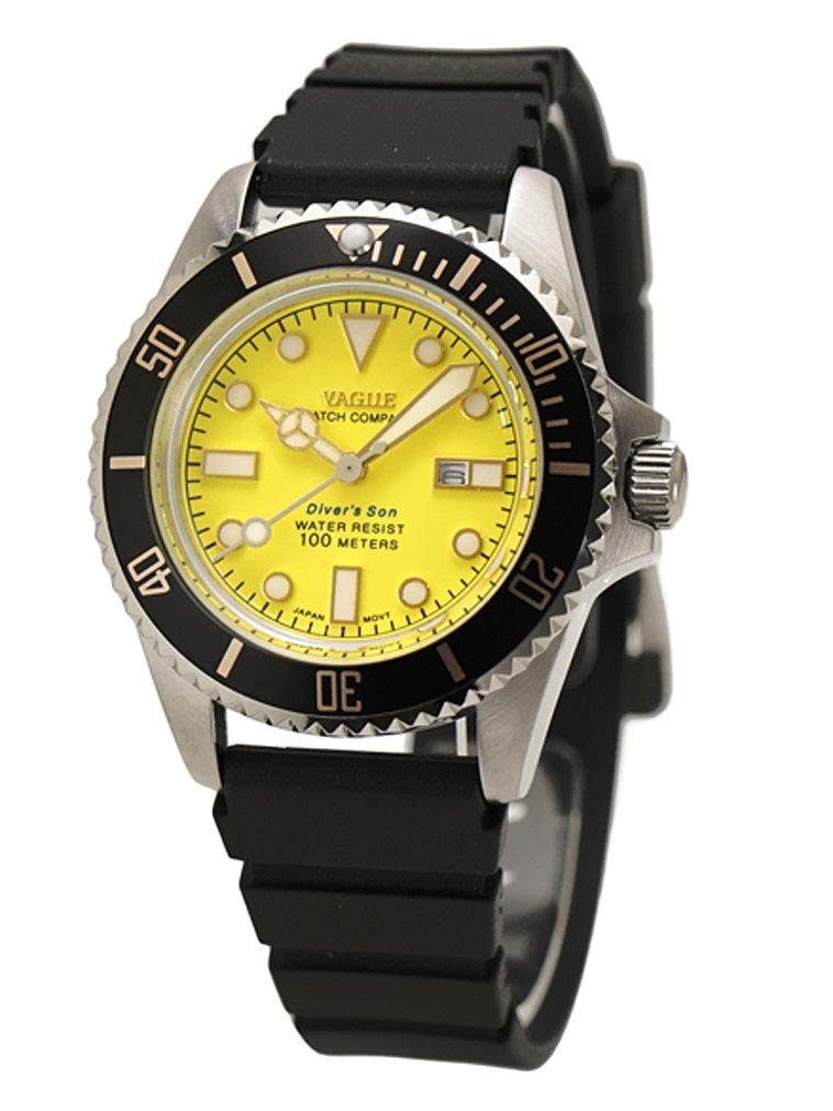 

VAGUE WATCH SON Sun 36mm Urethane Belt Yellow Dial Co. WATCHDIVER S DS-L-002 [Authentic] Diver s