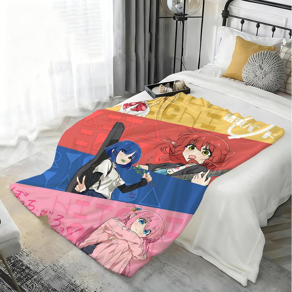 Anime B-Bocchi the Rock! Throw Lightweight 240g Flannel Blanket Soft Skin-friendly for Summer Cooling