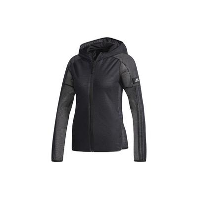 Performance Hollow Mesh Hooded Lightweight Jacket Women Outerwear Black CV5489