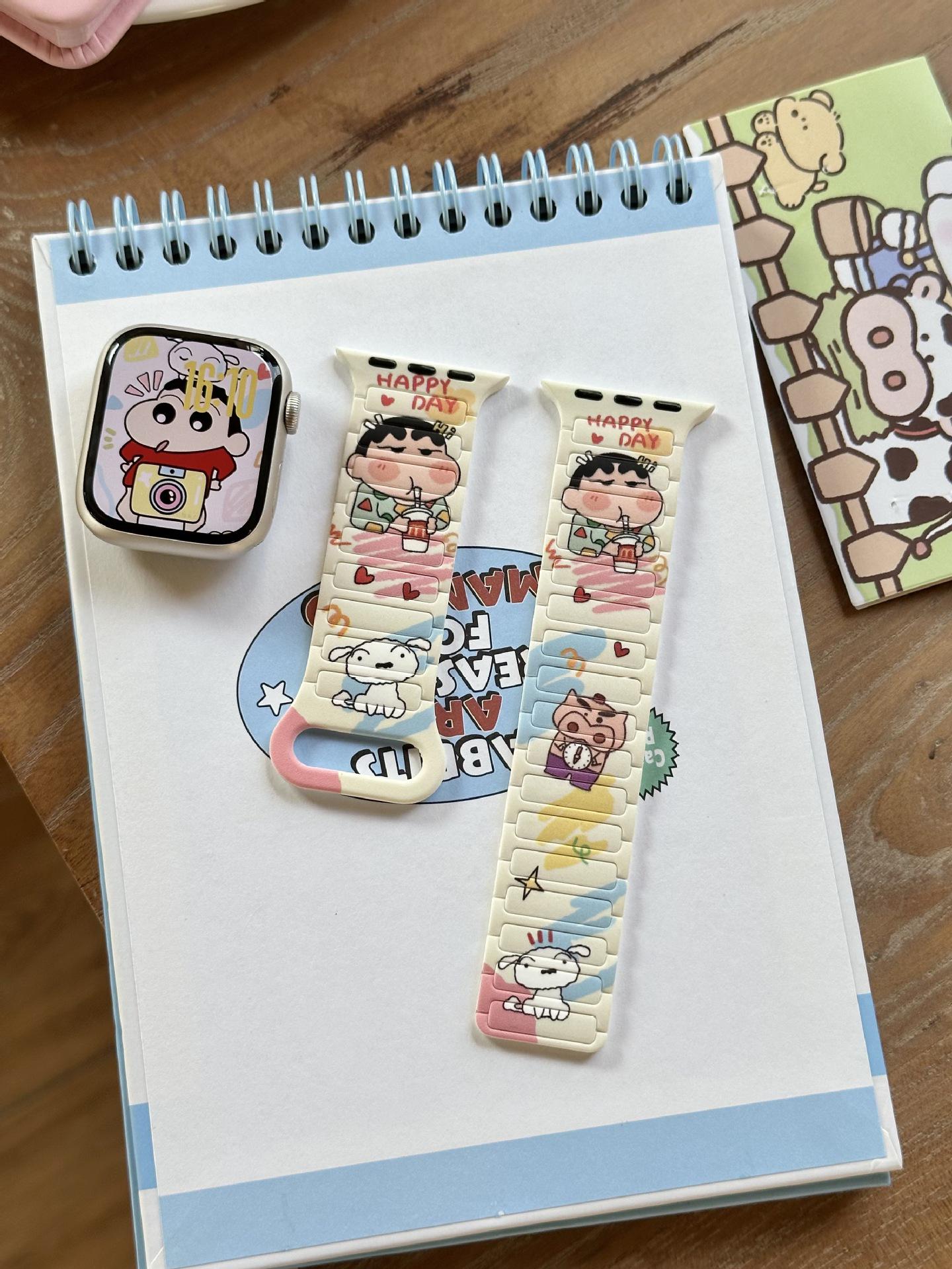 

Сумісний мультяшний силіконовий магнітний ремінець для Apple Watch S10, SE, Ultra, 9876 Поколінь 38/40/41/42mm