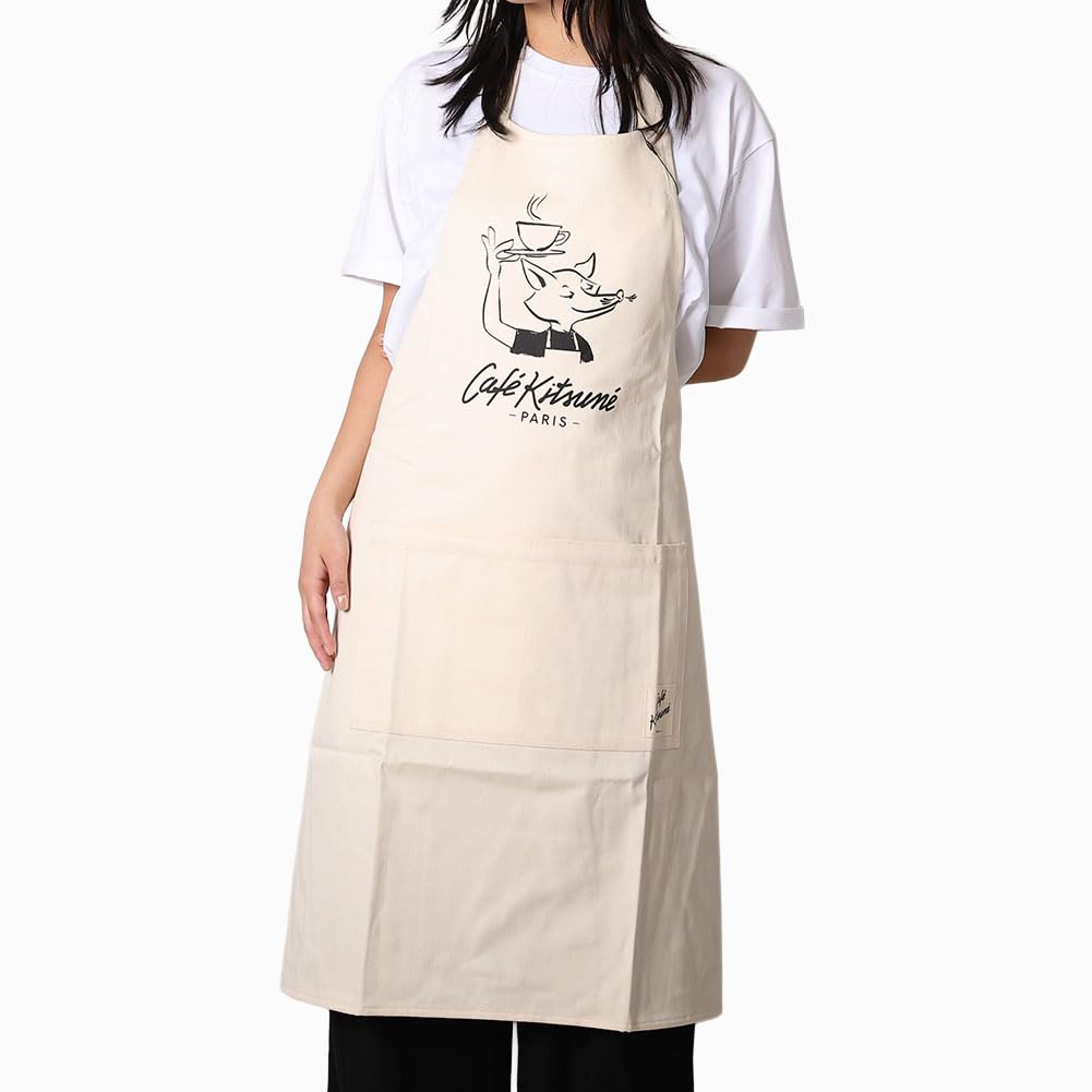 Maison Kitsuné Apron Unisex Café Barista Fox P709 Ivory