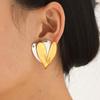 Stainless Steel Leaf Stud Earrings, Niche Design, 18K Gold-Plated, Non-Fading for Women.