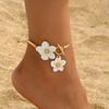 Vintage OT Clasp Chic Floral Pendant Anklet for Women Elegant Summer Hoilday Boho Chain Suit for Vocation Jewelry Gifts