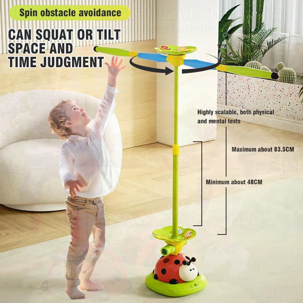 Müzikli Zıplama Spor Oyuncakları Çok Fonksiyonlu Halka Fırlatma Oyunu Oyuncağı ve Çocuklar İçin Fitness Antrenmanı Ateşleme Fırlatıcı Ev Dış Mekan Oyunu