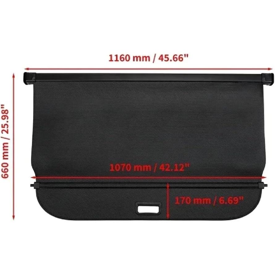 Car Rear Trunk Cargo Cover Shield Black Retractable Security Shade for Toyota Corolla Cross 2022-2025