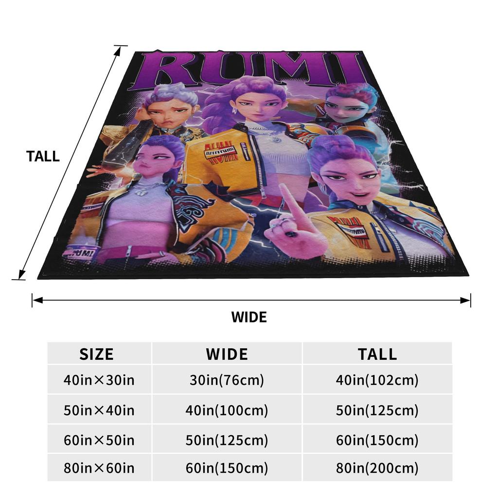 Idol Kpop Singer Blankets KPop Demon Hunters Warm Comfortable Plush Bedding Throws Kids Home Decor Flannel Bedspread Bed Cover