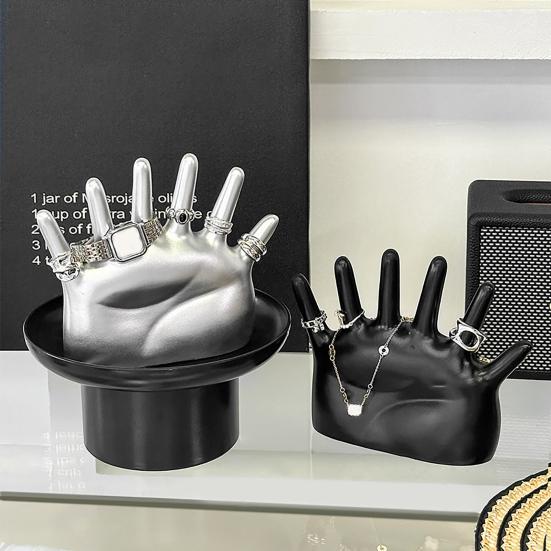 Six Finger Jewelry Stand Hand Shape Ring Holder Tabletop Jewelry Organizer Display Stand for Women Bracelets Necklaces Storage