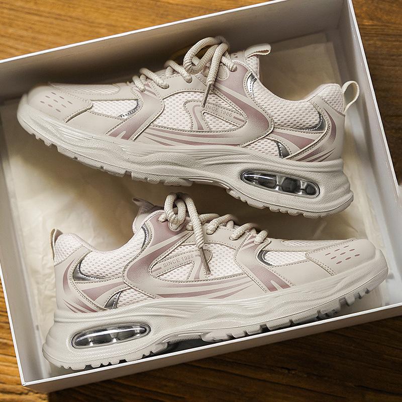 

Мужская обувь 2025 новый спортивный тренд модная универсальная спортивная обувь воздушная подушка нескользящая повседневная уличная обувь для бега 2025 44 бежевый