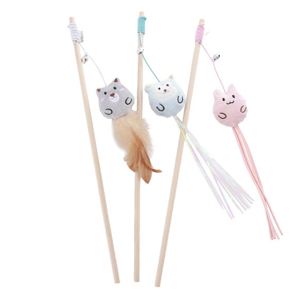 Cat Wand Toy Set, Interactive Cat Teaser Wands with Cute Mouse Designs, Equipped with Bells To Captivate Your Cat’s Attention