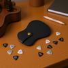Guitar Shaped Guitar Pick Holder Stylish PU Leather Picks Storage Bag for Guitar Lovers 18 Slots