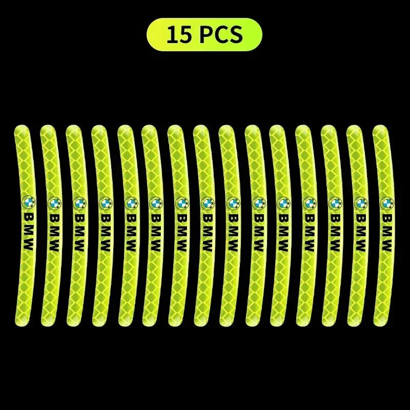 Car Bike Motorcycle Wheel Hub Reflective Stickers For BMW 13 5 Series F20 F21 F22 E87 E88 E90 E60 G30 E84 F10 F30 M X1 X3 X4 GT