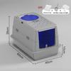 Stainless Steel Closed Cat Litter Box, Fully Closed Flip, Oversized, Heightened and Thickened Anti-splash Top-entry Cat Toilet