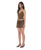TOOMUCHTAX Faux Leather Cami Top Brown