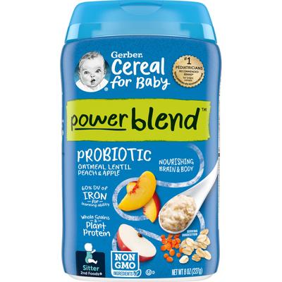 Gerber Probiotická ovesná kaše, broskev jablko, 8 oz (227 g)