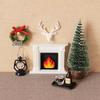 Mini Christmas Fireplace Scene with Tree & Reindeer for Dollhouse