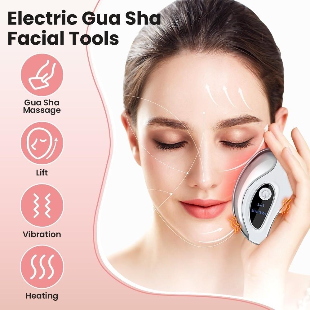 Heated Vibration Facial Scraping Tools Double Chin Face Massager Neck And Facial Relaxation