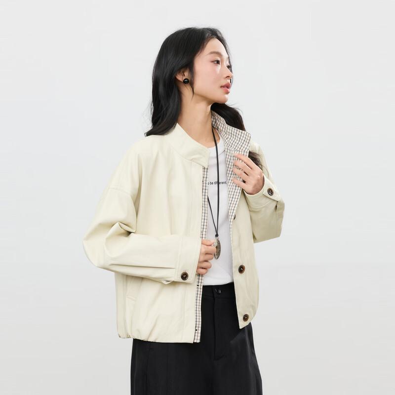 Elva' Island Women's Vintage Faux Leather Jacket