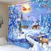Tapisserie de Noël Home Decor Tapestry Santa Claus Printed Polyester Tapestry Living Room Room Wall Decor Backdrop Fabric