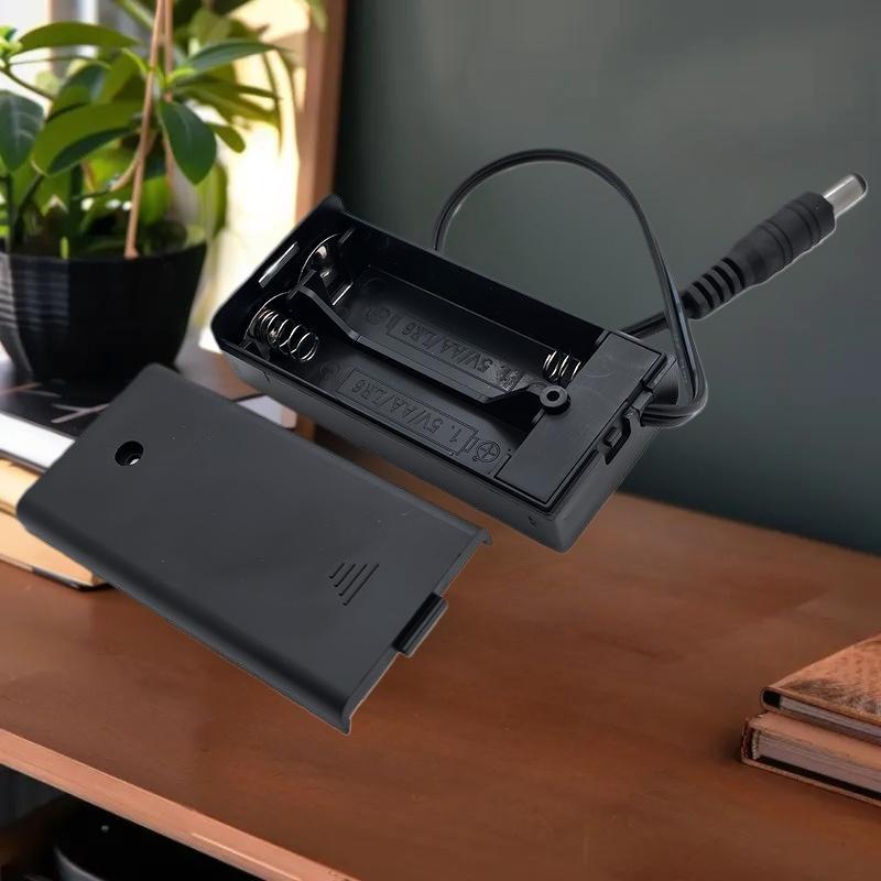 1/5Pcs DC 5.5X2.1MM Plug AA 2X Slot Battery Holder Case 3V AA Battery Box With Switch And Cover DIY Accessories