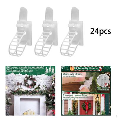 24x Cord Clips Management Nylon Wire Straps Clamp Hanging Tidying Wires White Desk Organizer