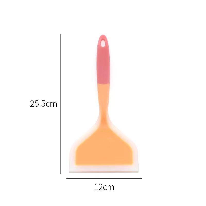 Semi-Transparent Tamagoyaki Silicone Spatula - Two-Tone Wide Mouth Frying Utensil
