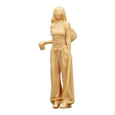 1/64 Miniature Girl Figure People Simulation Tiny Model Realistic for Diorama
