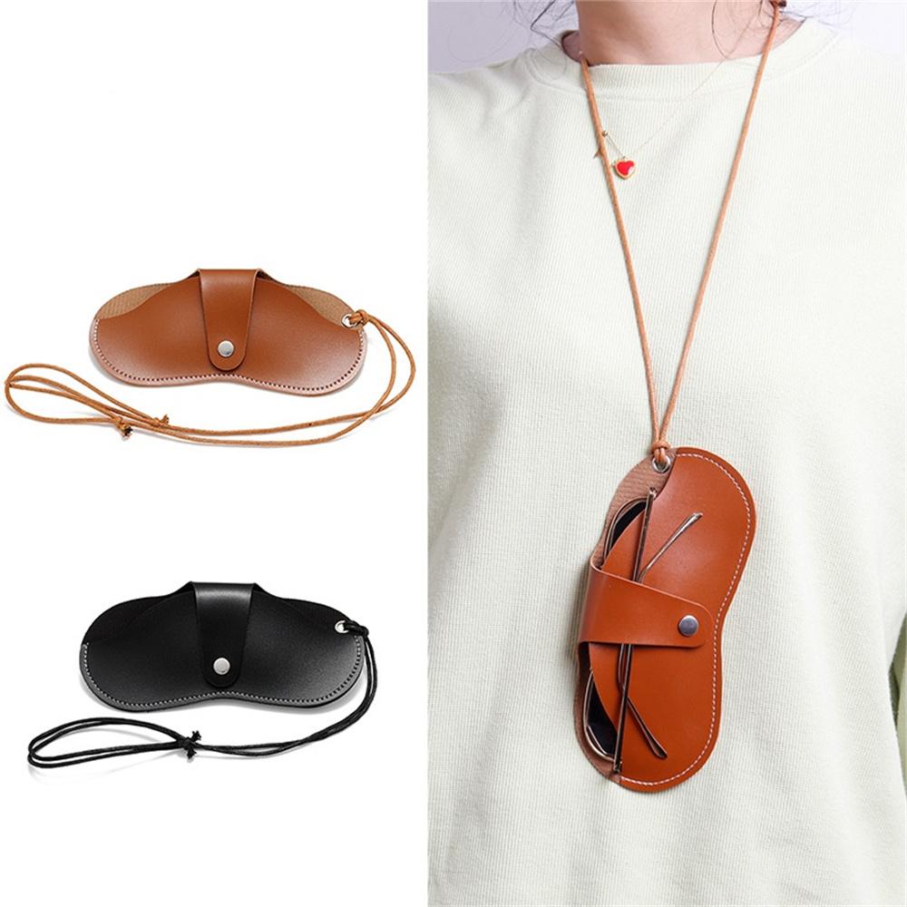 Lanyard Sunglasses Case Portable Hanging Glasses Bag Box Men Women Eyeglasses Protector Cover Clip with Anti-lost Neck Strap