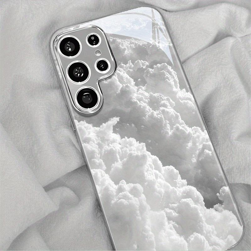 High-end cloud pattern silver-plated Phone Case for Samsung Galaxy S26 S25 S24 S23 S22 S20 FE Ultra Plus anti-drop Cover