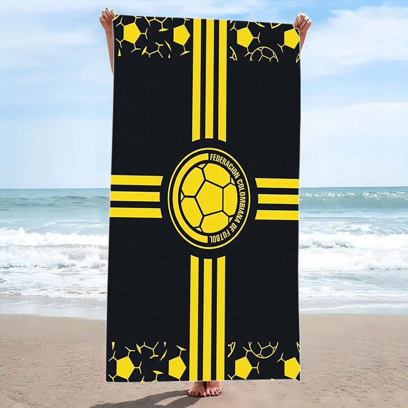 Futbol Colombiano Print Beach Towel, Large Soft Quick Dry Towel for Beach Camping Swimming