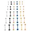 Stainless Steel Electroplated Multi-Color Ball Flat Base Lip Stud Jewelry
