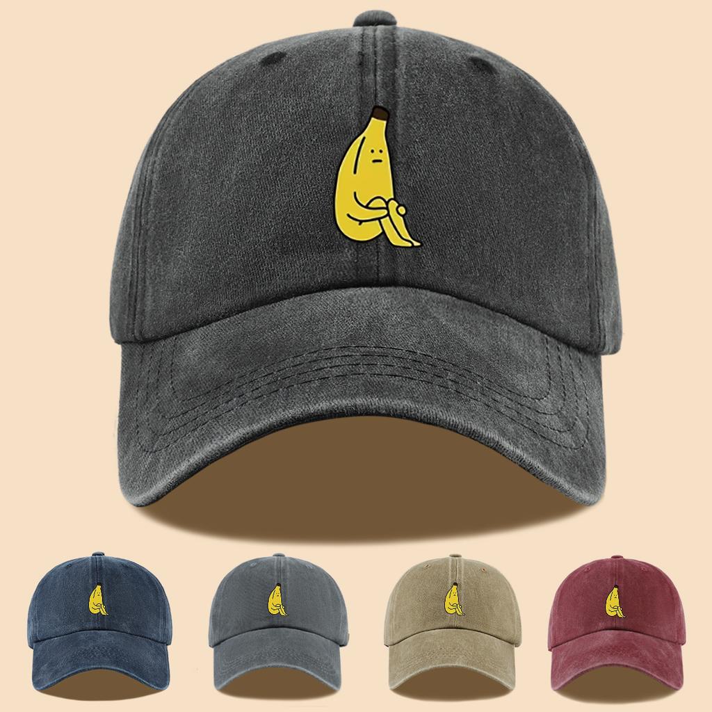 Banana Pattern Fun Printed Baseball Cap, Comfortable and Breathable Peaked Cap, Fashionable and Casual