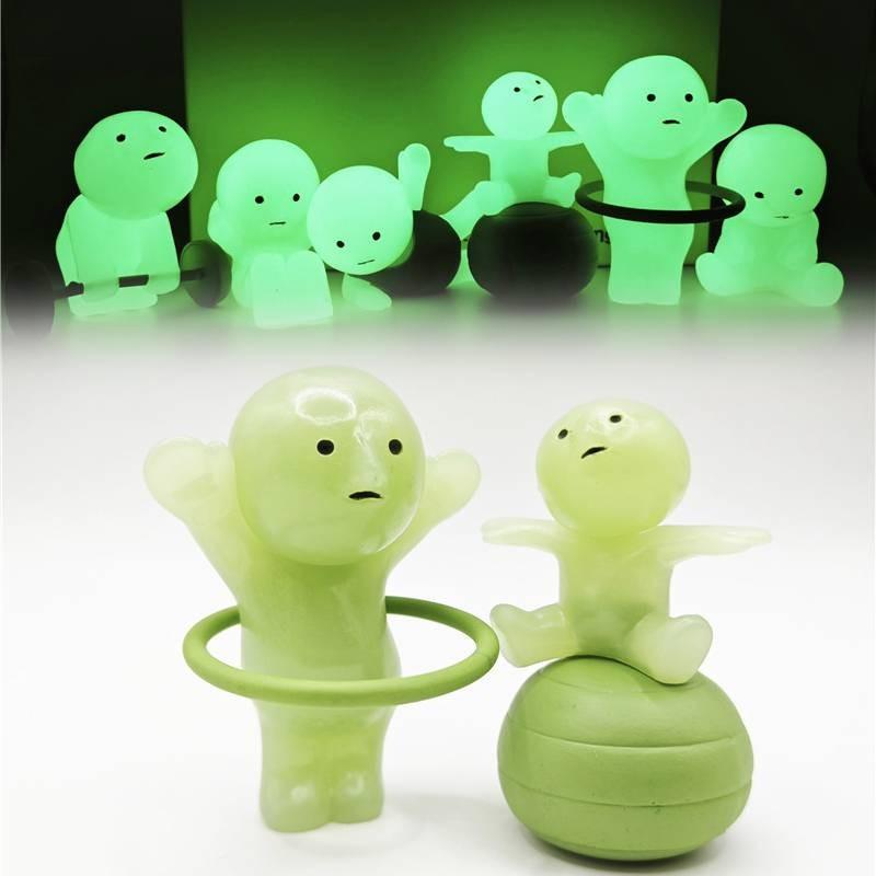 6pcs Smiski Luminous Action Figure Model Cartoon Elf Decorations Gifts Kids