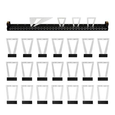 A58Z Aluminum Alloy Dovetail Marking Tool Set- Adjustable 28Pcs Multifunctional For Woodworking