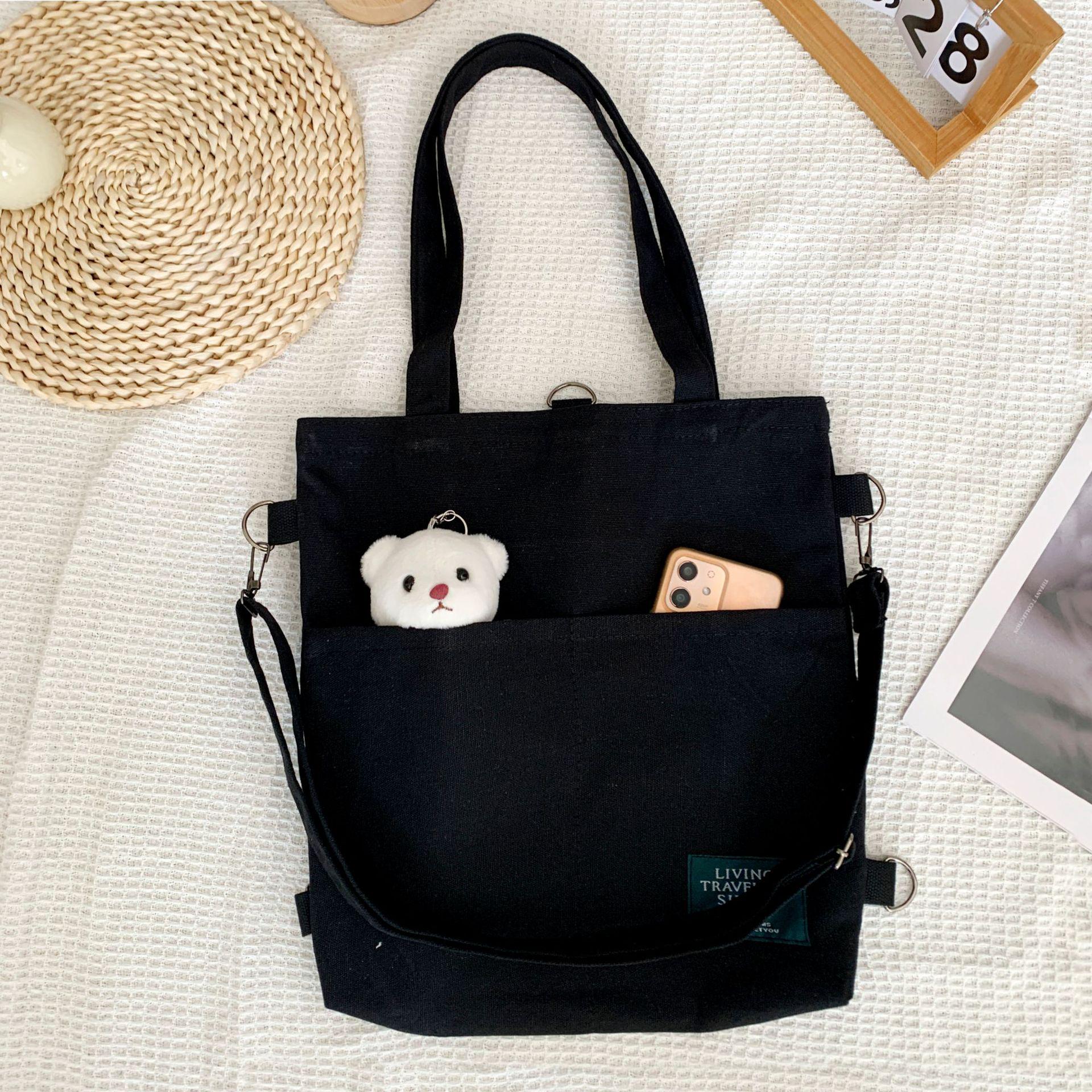 

Универсальная женская холщовая сумка через плечо в корейском стиле - рюкзак и сумка-тоут для студентки-литератора