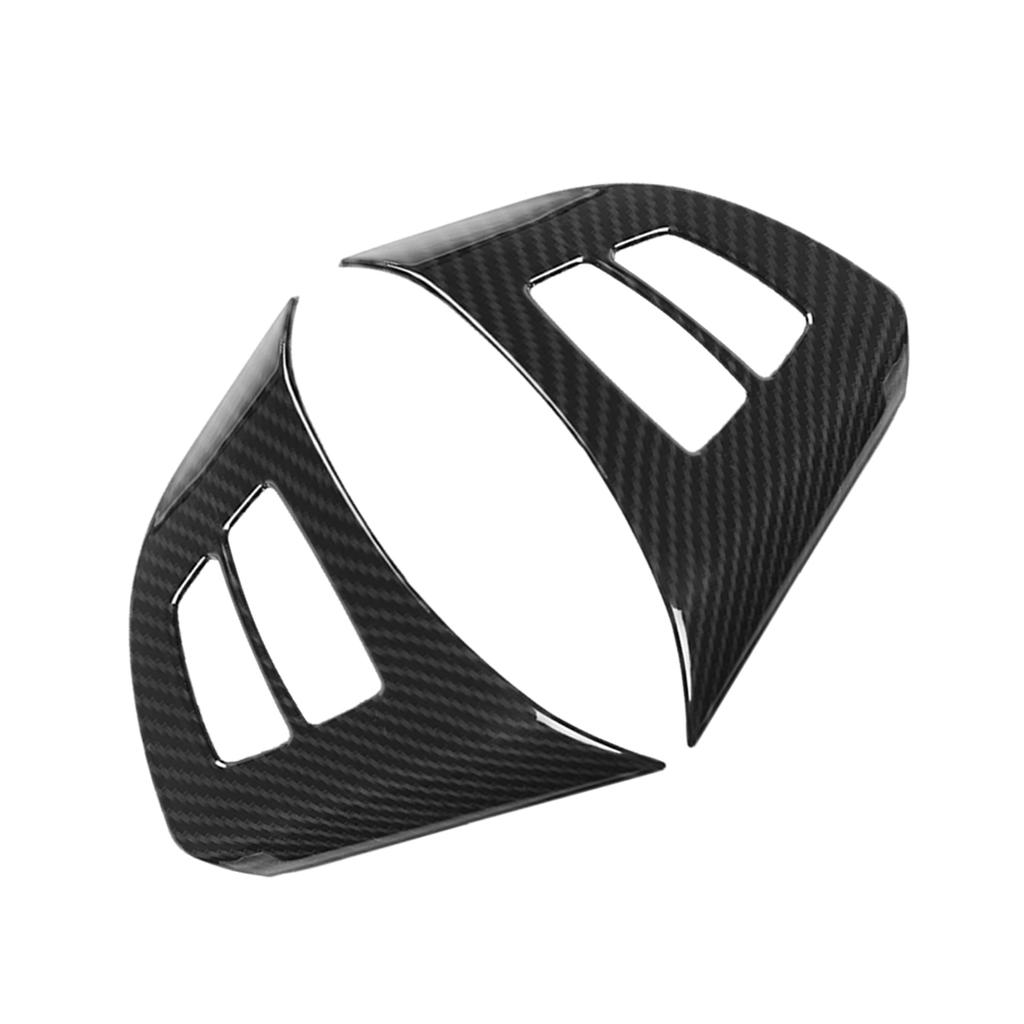 2pcs Carbon Fiber Style Steering Wheel Button Frame Decoration Cover Trim for BMW X5 E70 2008‑2013
