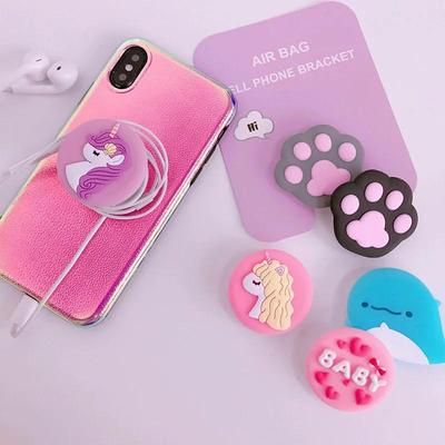 HotCartoon Unicorn Whale Cat Claw Silicone Retractable Air-bag Mobile Phone Bracket