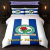 Blackburn Rovers Fußball Individueller Name Text Bettwäsche Set 1 Bettbezug+2 Kissenbezüge Fußball Logo Personalisierte Geschenk für Besondere Anlässe Schlafzimmer Dekor