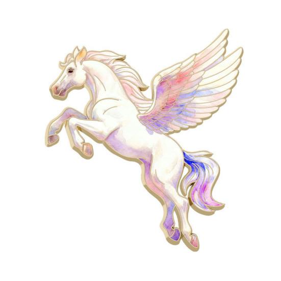 Koniec Emaliowany Broszka Latający Koń Wzór Odznaka Rok Konia Zodiak Przypinka Strój Torba Dekoracja Odznaka Prezent