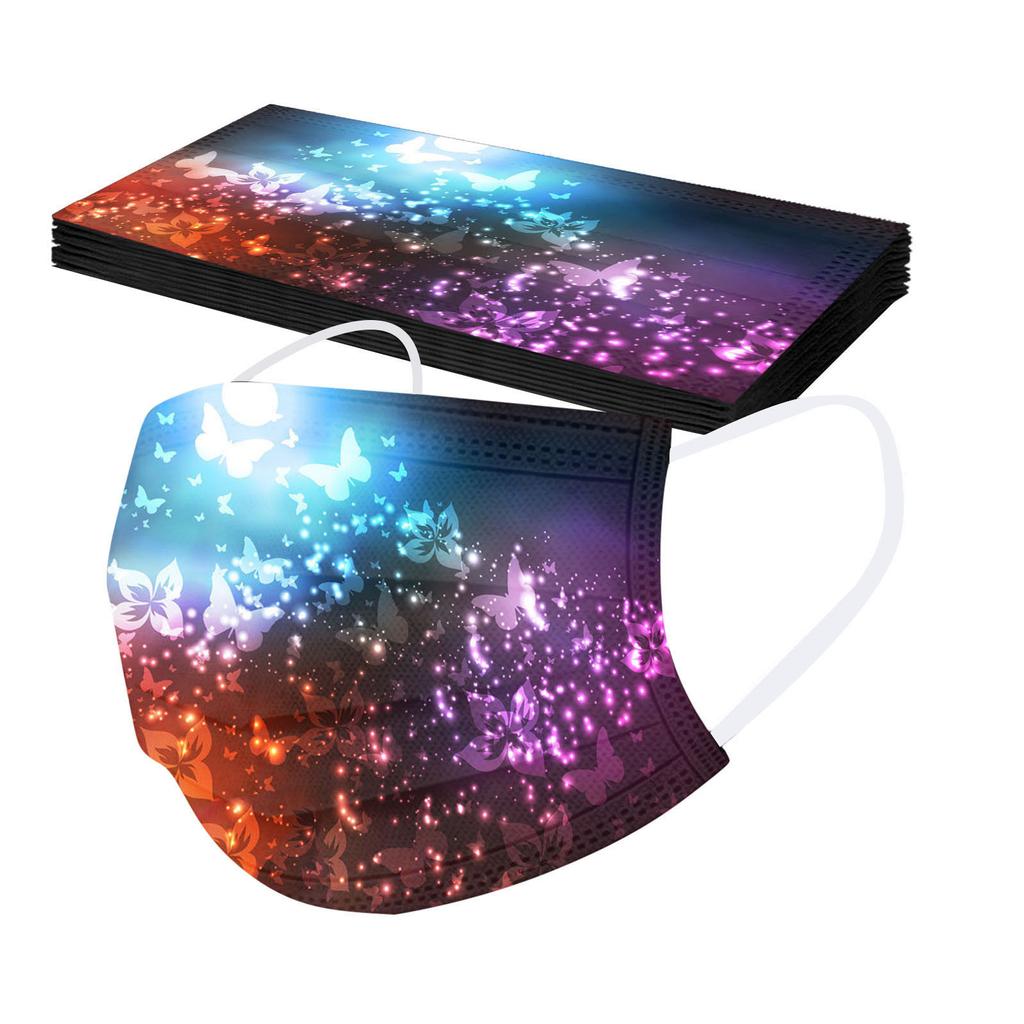 10PC Voksen's Butterfly Printed Mask Disposable Protective Face