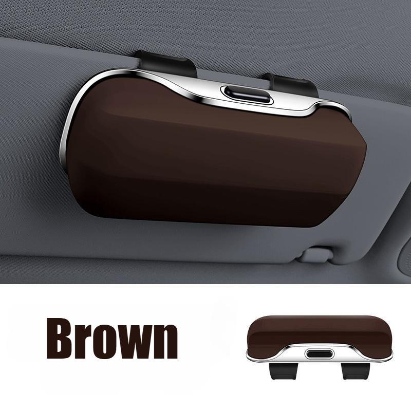 Car Visor Glasses Case Premium ABS Flocking Inner Auto Sunglasses Organizer Storage Case Anti-Scratch Eyeglasses Protection Box