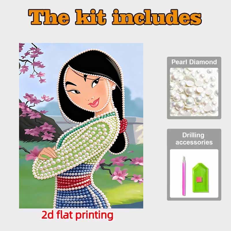 Disney Pearl Painting Anime Mulan Art Kit Adult Beginner Home Wall Decor Special Shape